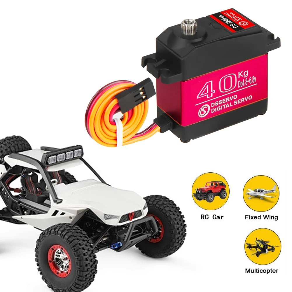 40KG RC Servo Waterdichte Digitale Servo Full Metal Gear Stuurservo Motor voor 1/8 1/10 RC Auto Crawler robot