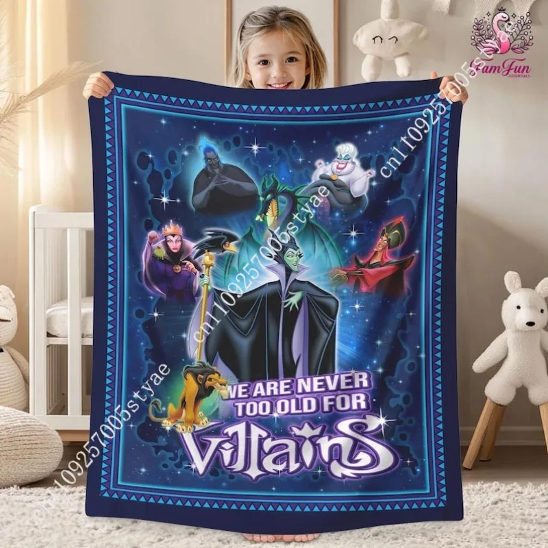 Coperte dei cattivi della regina cattiva Coperta in peluche dei cartoni animati Disney Decorazione per interni Festa per bambini Regali per ragazzi e ragazze Trapunta calda personalizzata