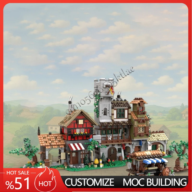 

2737PCS MOC-10332 Medieval Street View Market Street Model DIY Ideas Christmas Child Toy Assembly Puzzle birthday Adults Gifts