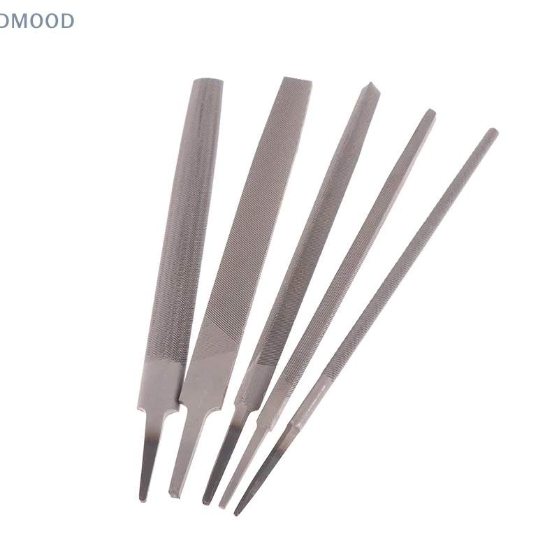 6'' Steel Files Set 1/5Pcs for Woodworking, Metalworking, Flat/Round/Semi-Circle/Triangle/Square Steel Rasp File