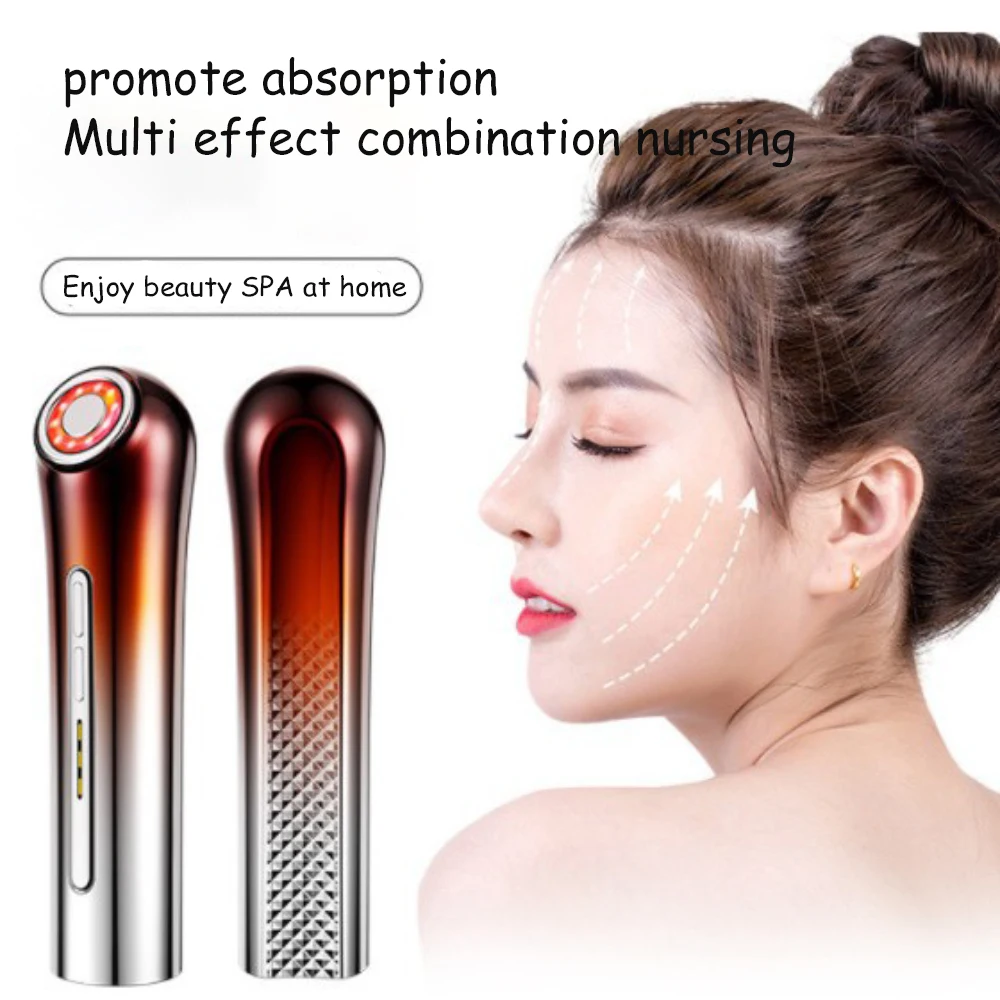 البرتقال EMS مدلك الوجه شد الوجه LED الفوتون التنظيف العميق العين الجلد التجاعيد إزالة الاهتزاز الحرارة العناية بالبشرة جهاز الجمال #3