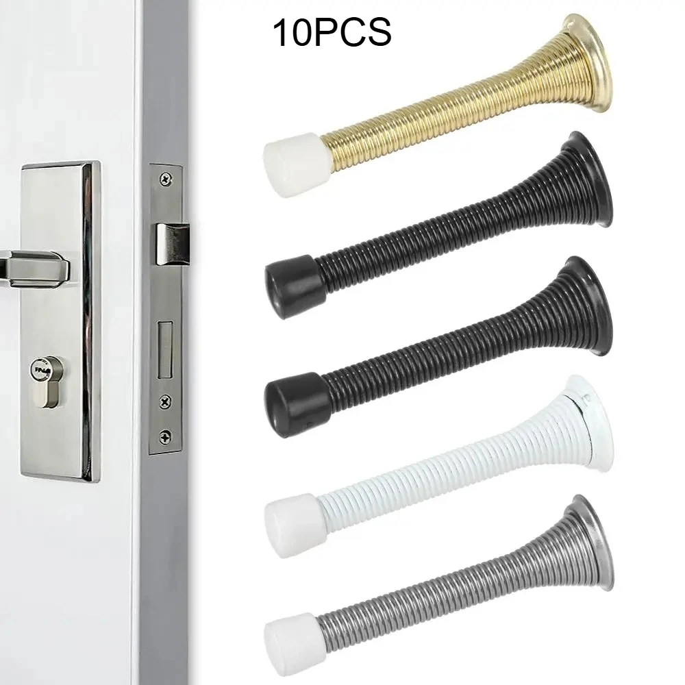 10Pcs Spring Door Top Anti Pinch Safety Spring Door Stopper High-quality Spring Steel Thickened Rubber Head
