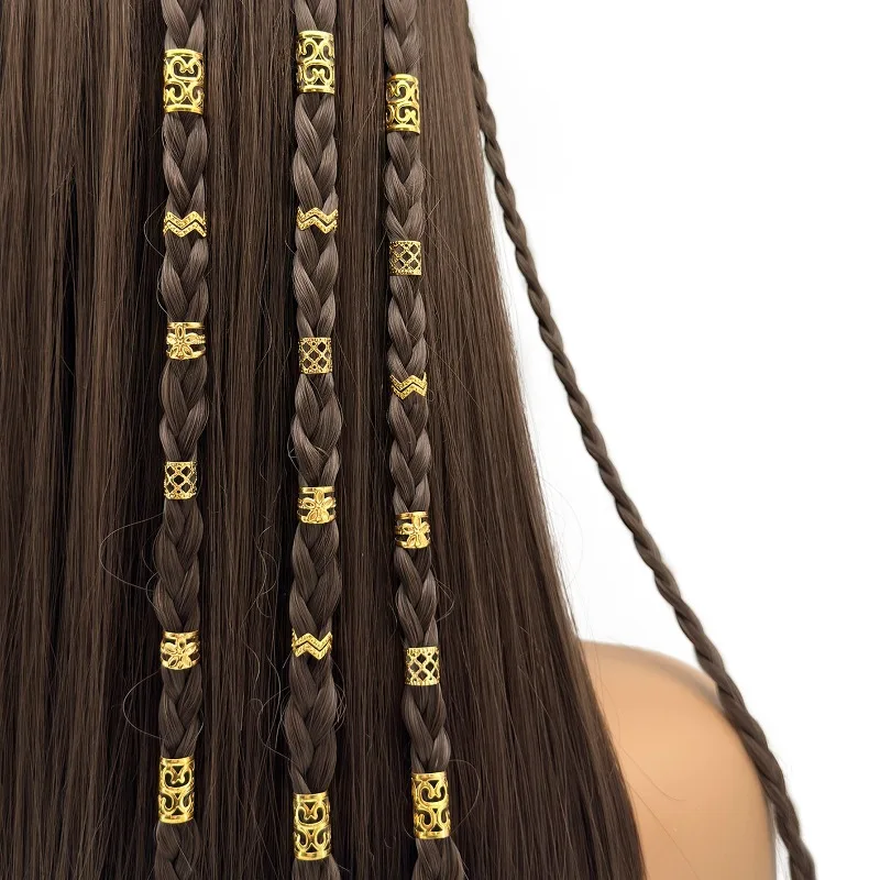 

Hollow Hair Rings 40Pcs for Dreadlock DIY Braid Extensions Metal Loops for Festival Daily Non Slip Lightweight High Quality
