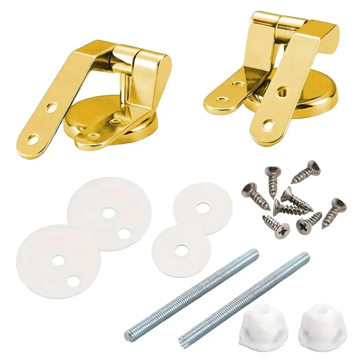 【MUST-HAVE LIST】 Gold Zinc Alloy Soft Close Toilet Seat Hinges Kit, Quick Installation for Standard Seats