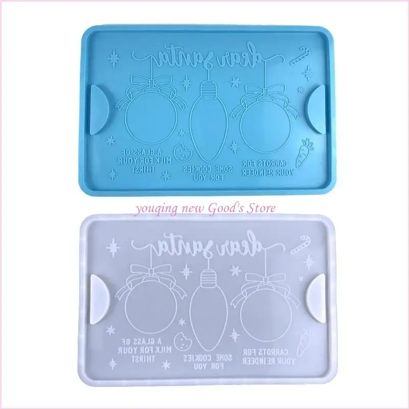 

57QA формы из силиконовой смолы, прямоугольная форма для рождественского подноса, подходит для подставок для ювелирных изделий,