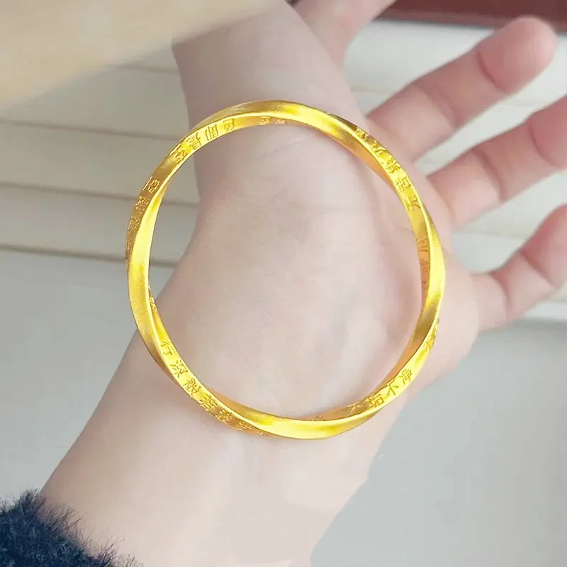 

Женское закрытое кольцо Мебиуса из 24-каратного золота AU999 | Кованая текстурированная с серебряной тесьмой, этническая подвеска в богемном стиле.