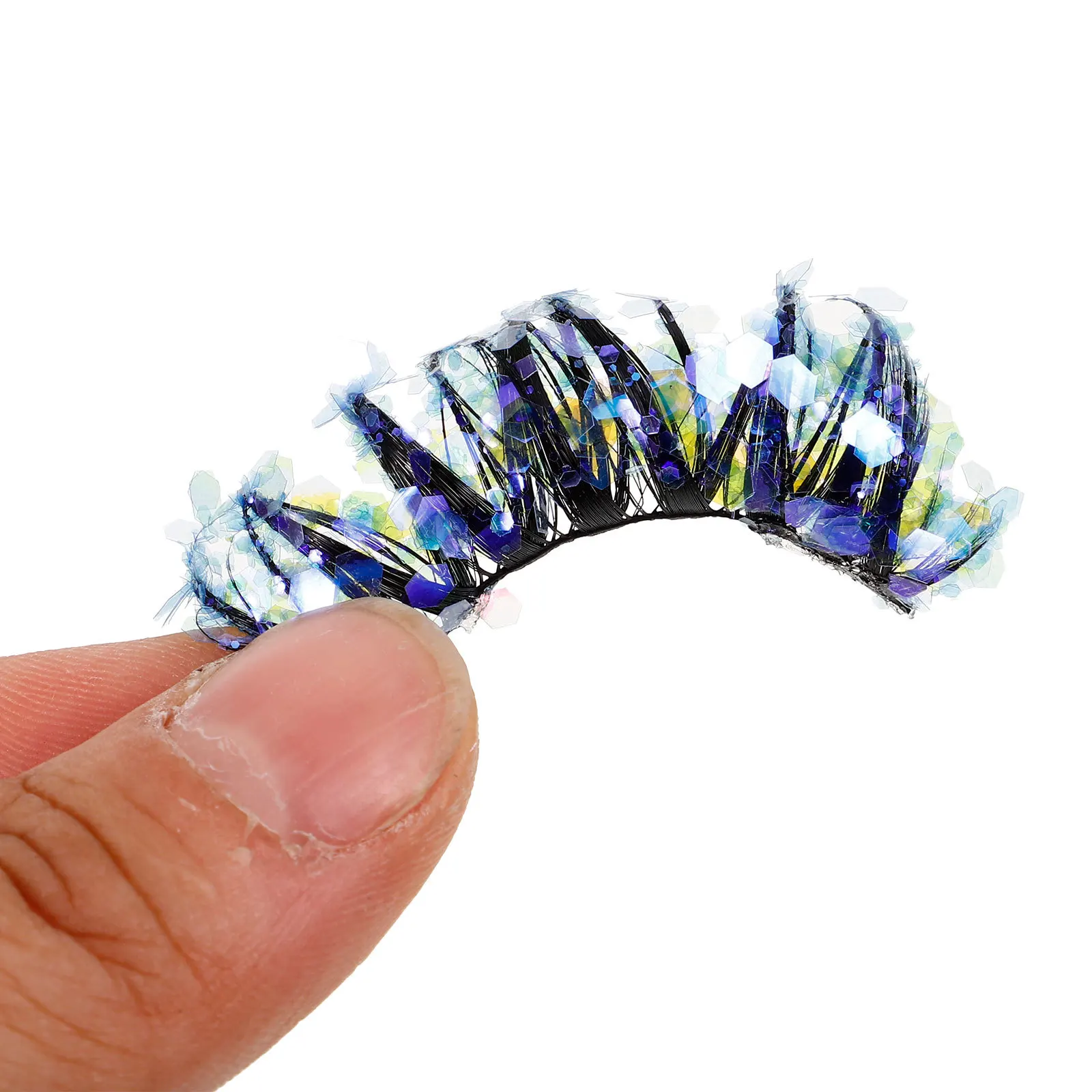 Luminous False Eyelashes 4 Pairs Diy Glitter Strip For Women Reusable Colored Curl Fake Lashes Makeup Lashes