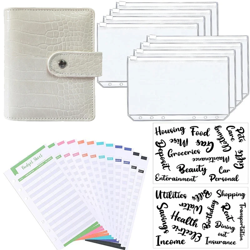 

Обложка с 6 кольцами для блокнота A7 Macaron с зажимом и 6 карманами