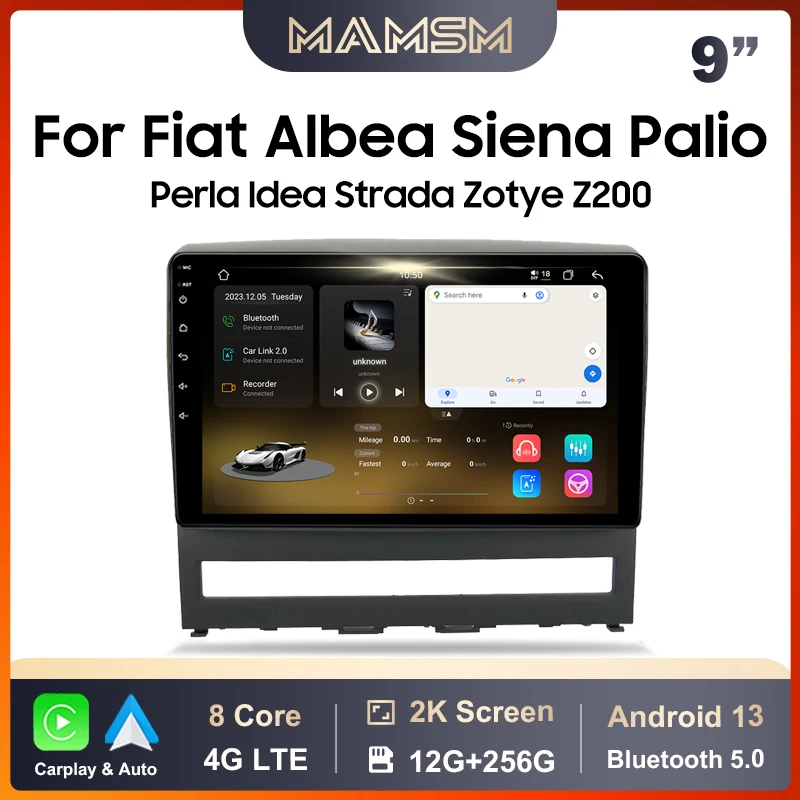 MAMSM Car Radio For FIAT Perla 2009 Albea Siena Palio 2004-2012 Android 13 Multimedia Video Player GPS 4G Carplay Auto Stereo