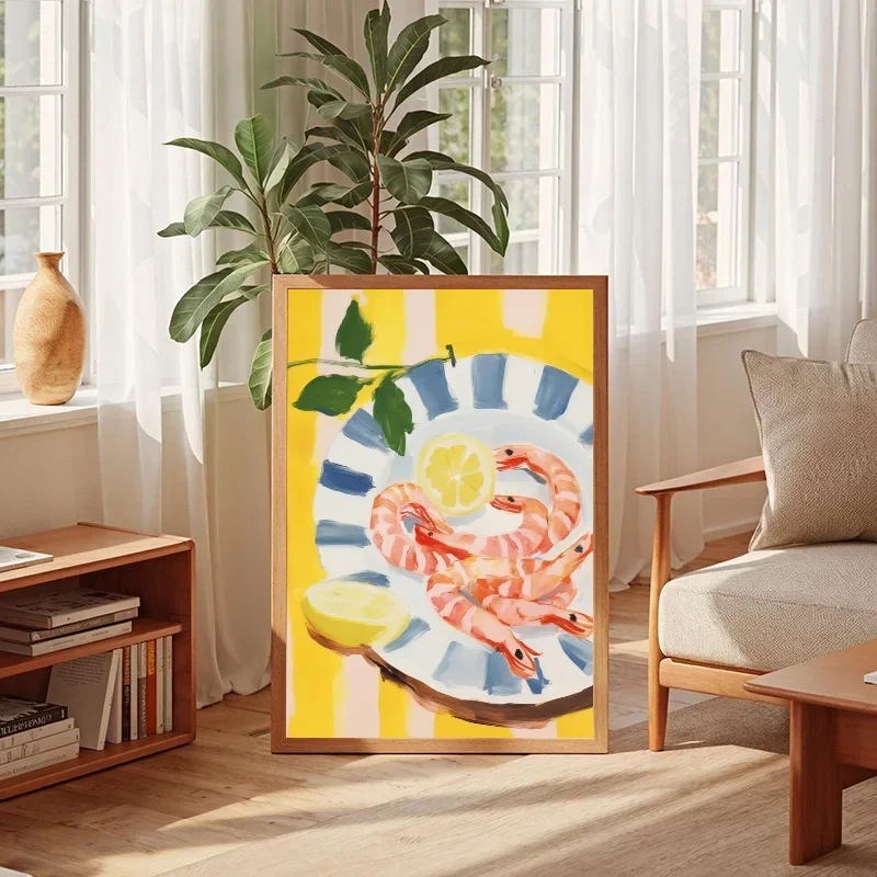 سوق الفاكهة عنبية الكرز العنب الليمون البابايا الكمثرى الخوخ المشارك طباعة صور فنية للجدران قماش اللوحة غرفة ديكور المنزل هدية