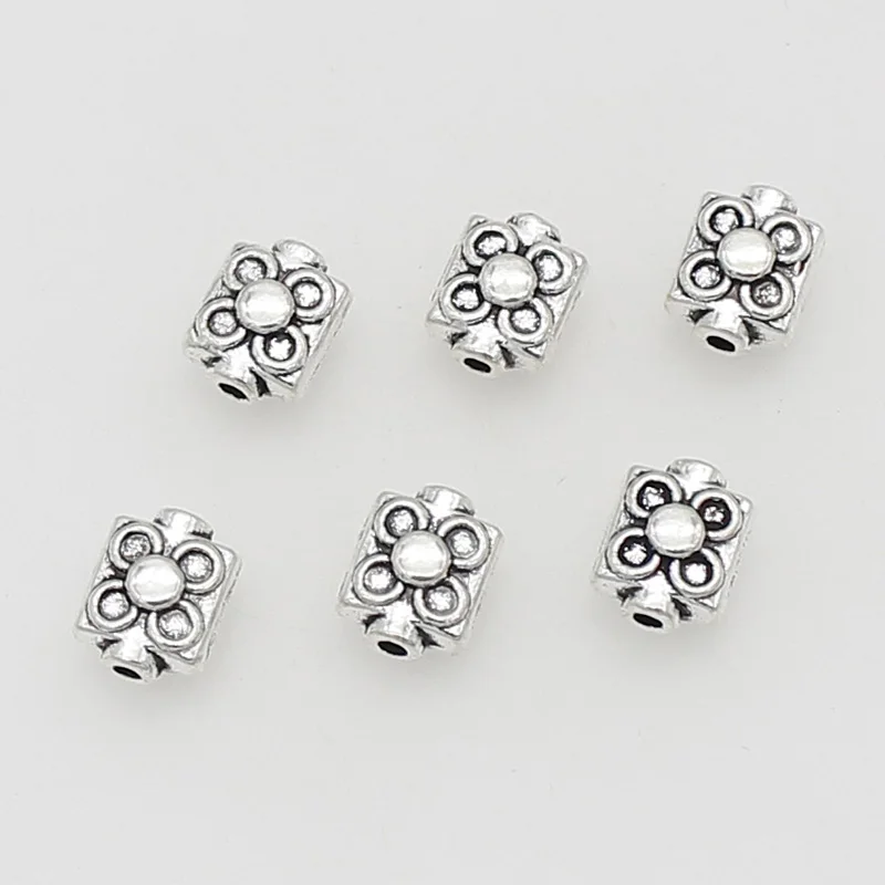 50pcs/Lot Antique Silver Color Irregular Design Flower Beads Bracelets Decoration Seperation Spacer Beads DIY Jewelry Materials