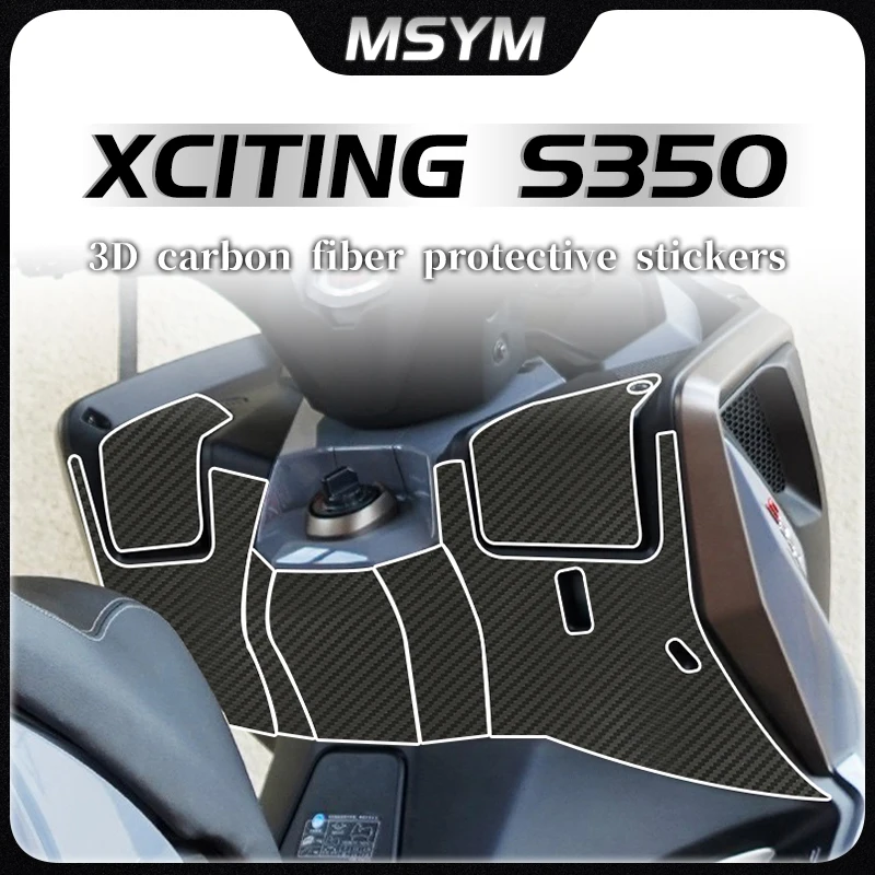 

For KYMCO Xciting S350 2023 3D Carbon fiber protective sticker paint surface transparent film scratch resistant modification