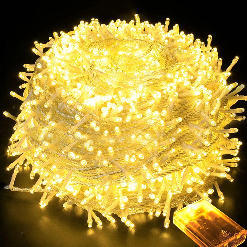 10/1M LED Stringhe Di Natale Luce Alimentata A Batteria Ghirlanda Fata Luce Impermeabile Giardino Di Natale Matrimonio Vacanza Decor Illuminazione