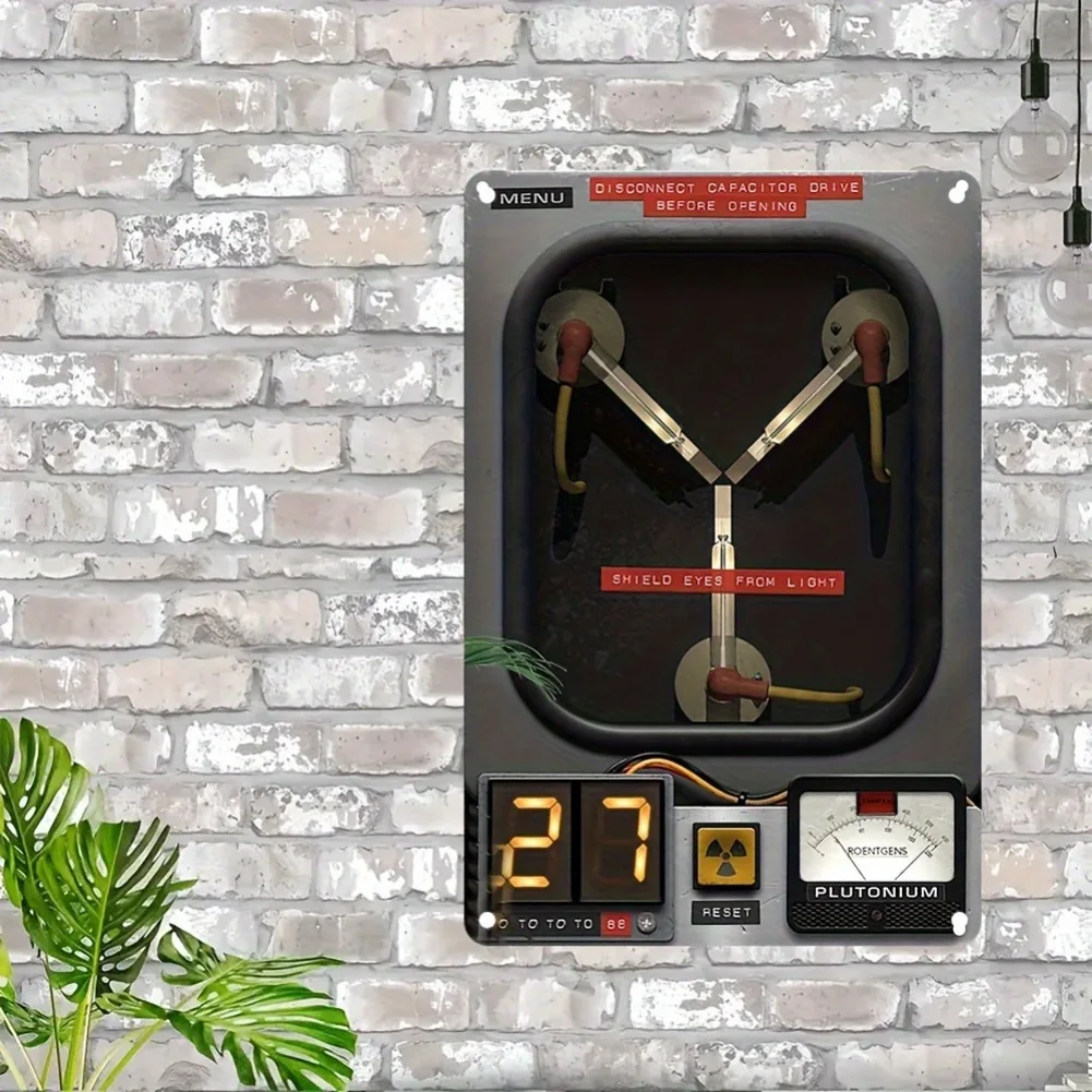 Art Deco Style Back to the Future-Inspired Rheological Capacitor Decorative Sign & Plaque, Iron Wall Hanging