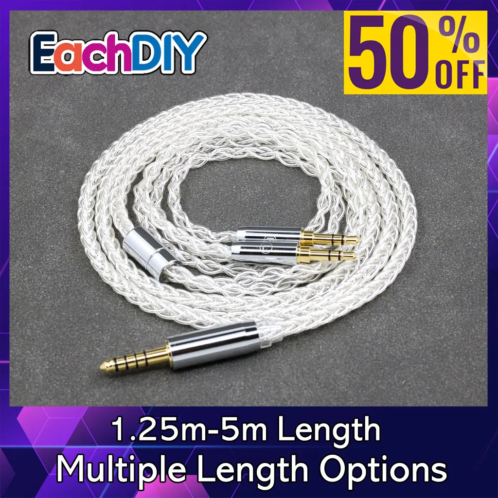 

8 Core 99% 7n Pure Silver Palladium Earphone Cable For Hifiman Sundara Ananda HE1000se HE6se he400se Arya He-35x LN008390