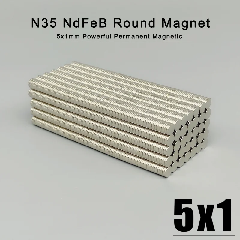 50~5000pcs 5x1 mm Mini Small Circular Magnets 5mmx1mm N35 Neodymium Magnet strong Dia 5x1mm Permanent NdFeB Magnets Disc 5*1 mm