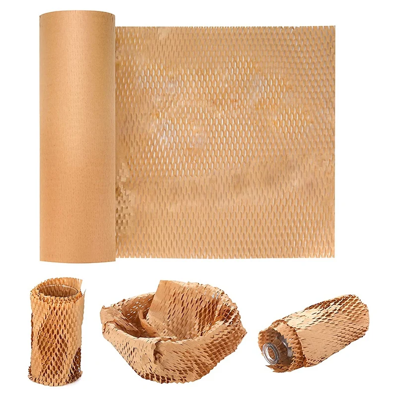 15.7Inchx98ft Eco-Friendly Honeycomb Cushioning Protective Wrap For Packing/Storing Delicate Items,Easy To Dispense Roll