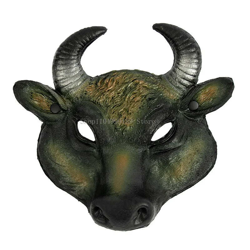 

Halloween Mask Easter Carnival Party Cosplay Props Half Face PU Foam Realistic Animal Buffalo Bull Head Mask Costume Accessories