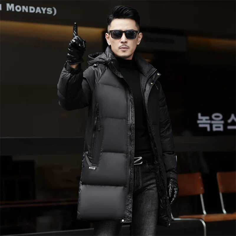 2024 new arrival winter hooded jacket 90% white duck down jackets men,mens fashion thicken warm parkas trench coat size M-5XL