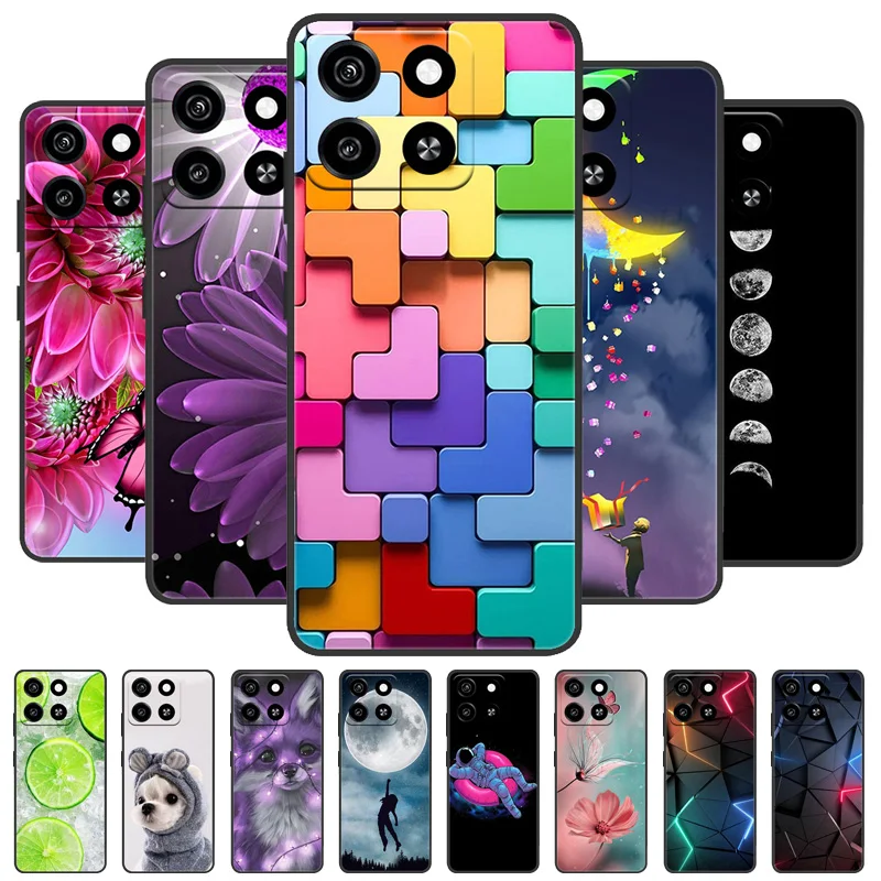 For ZTE Blade A55 Phone Cover Back Case For ZTE Blade A35 Shockproof Bumper Soft TPU Silicone Lion Wolf Printed Case Cover A 55