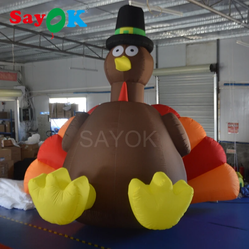 

Outdoor Inflatable Thanksgiving Decorations Inflatable Turkey With Air Blower(1pc, 13.12ft)