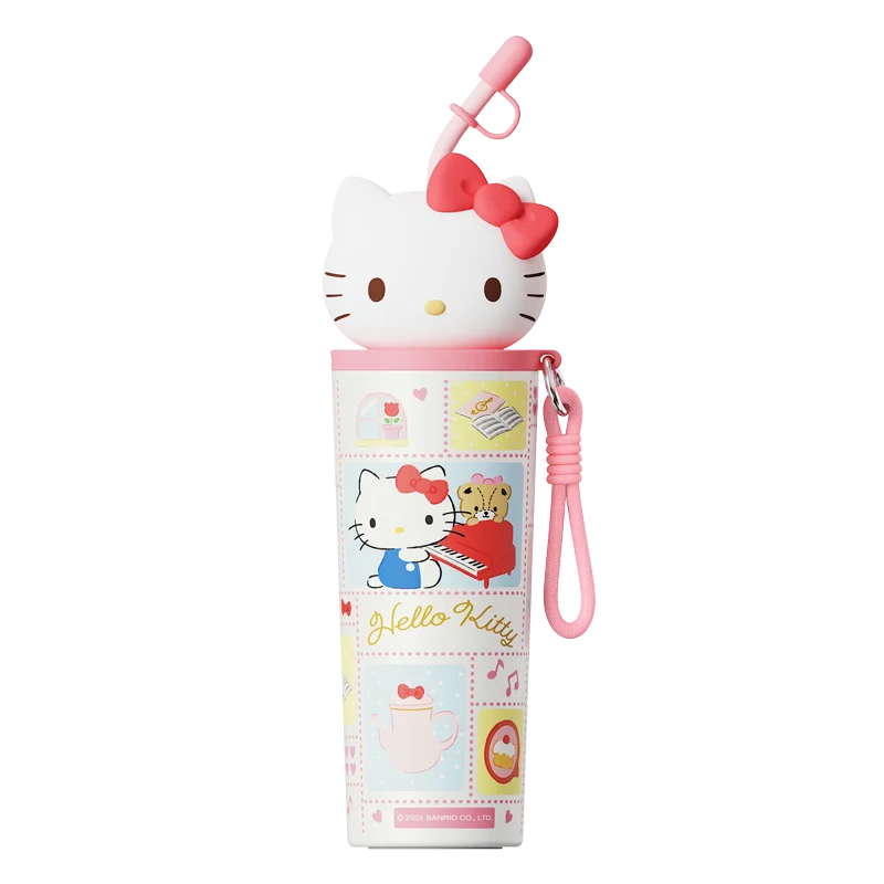 Sanrio 700ml Insulated Tumbler with Straw 316 Steel Travel Water Bottle 304 Steel Cute Cartoon Thermos Flask Coffee Mug Gift