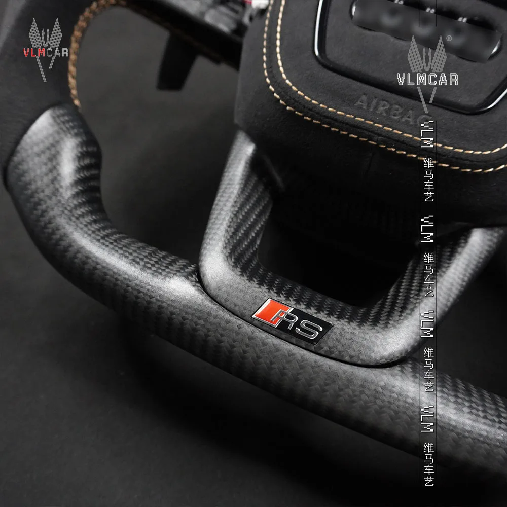 VLMCAR Carbon Fiber Steering Wheels For Audi RSQ3 Q5 SQ8 RS5 LED Light Support Private Customization For Any Models Auto Parts