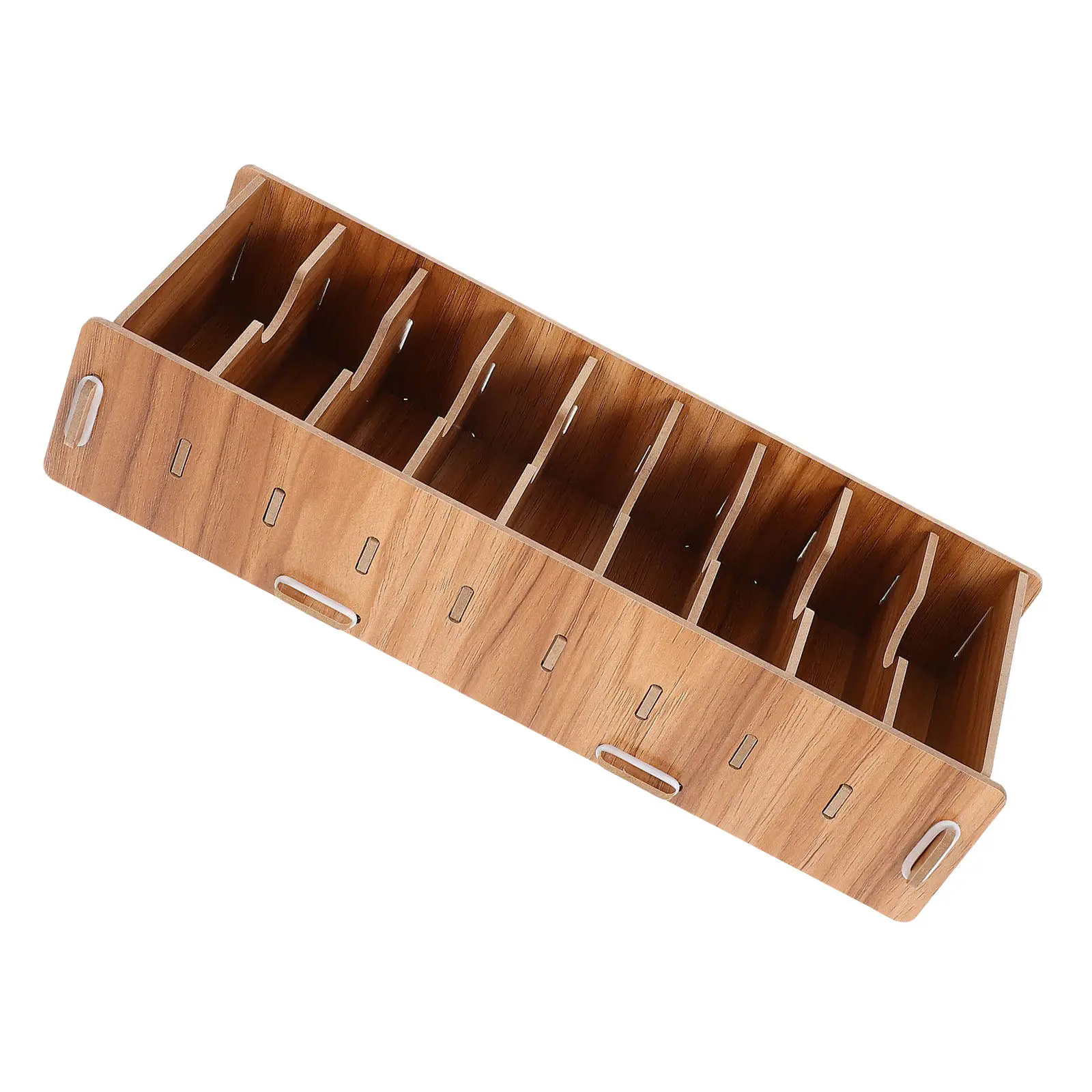 

Wood Business Card Holder Desktop Organizer Solid Wood Card Box Hand-Polished Removable Dividers Office Home Desk Storage