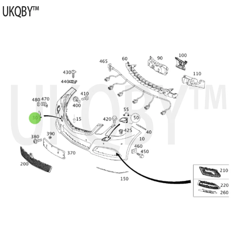 لوحة غطاء برشام سحب قلب ، حلقة سحب ، قضيب توجيه واقي ، A2128850126 A2128850526 A2128852422 #2