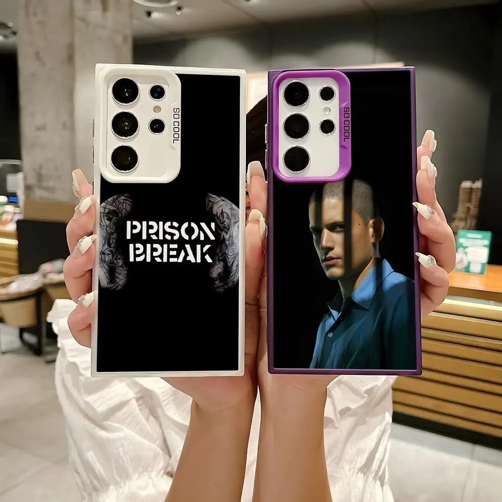

Series P-Prison Break Phone Case For Samsung Galaxy S25 Edge S24 S23 S22 S21 S20 Ultra Funda Silicone Colorful Silver Phone case