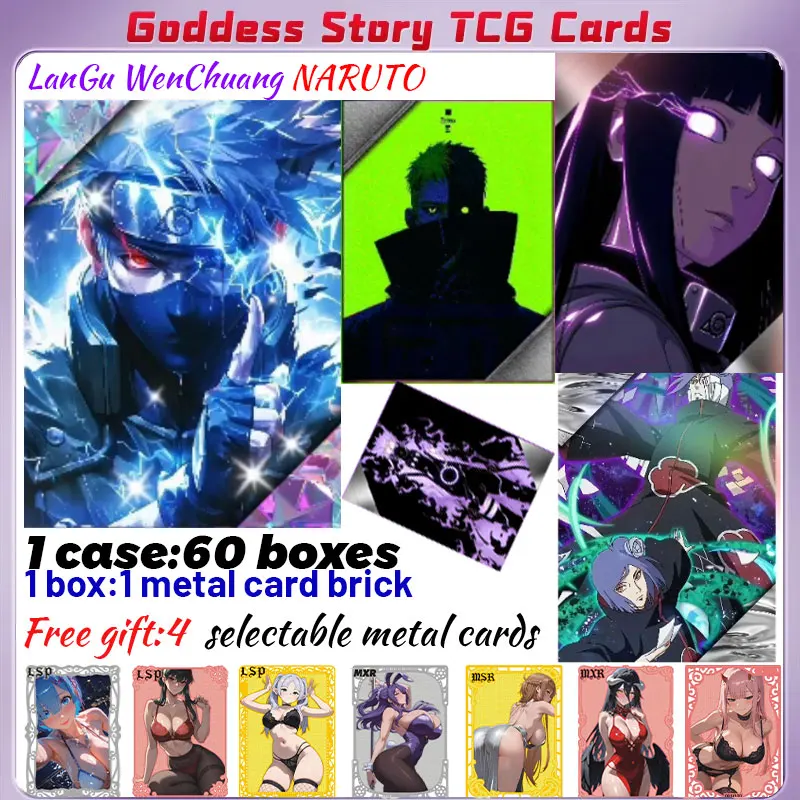

2025 Newest LanGu WenChuang NARUTO Metal Cards Brick Series Collection Cards Fight Chapter Pro Chapter Game Cards Gifts