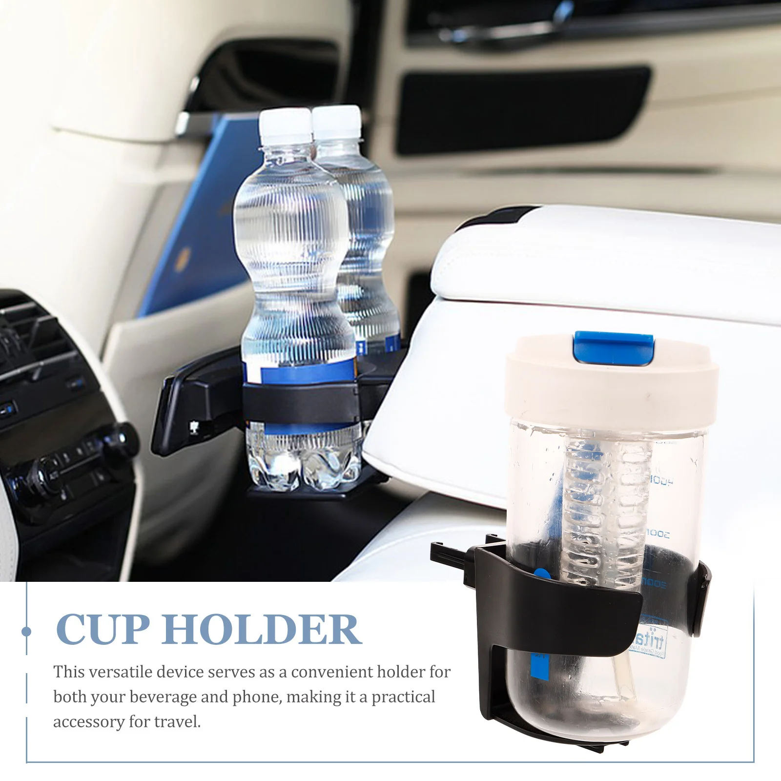 

HAWILLOSCH Car Cup Holder for 2Pcs Adjustable Drink Holder Compatible with Water Bottles Cups Vehicle Outlet