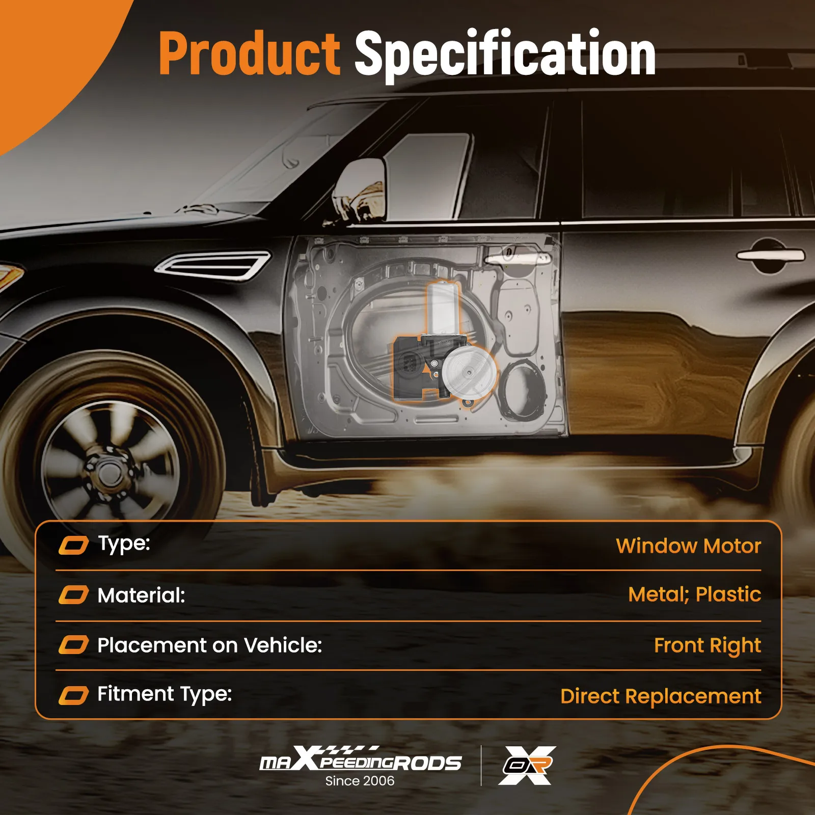 

Front Right Window Lift Motor for Lexus ES300 ES330 LS430 2001-2006 8571032180