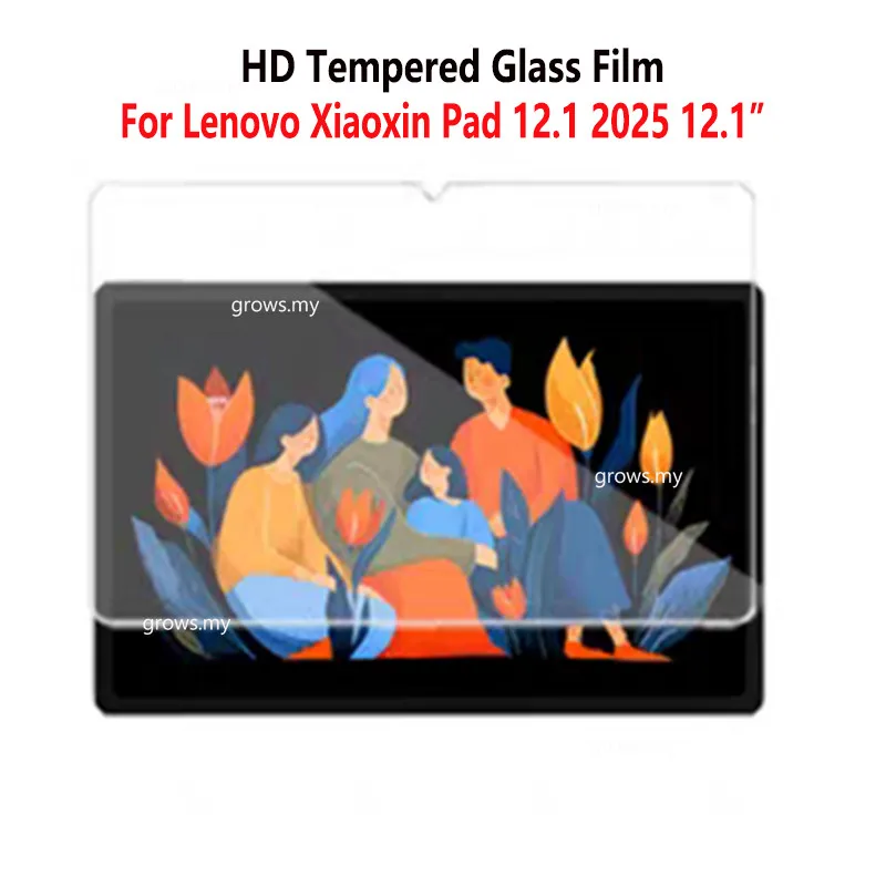 واقي شاشة عالي الدقة لجهاز Lenovo Idea Tab Plus /K12/ Xiaoxin Pad 12.1 بوصة 2025 TB365FC طبقة رقيقة واقية من الزجاج المقسى
