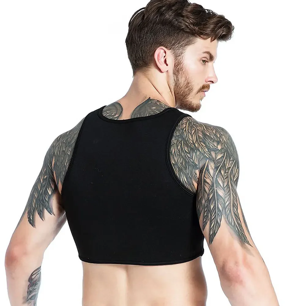 Camiseta sin mangas de neopreno para hombre, soporte para el pecho, moldeador de cuerpo, entrenador de cintura, chaleco de Sauna, sudadera, corsé,