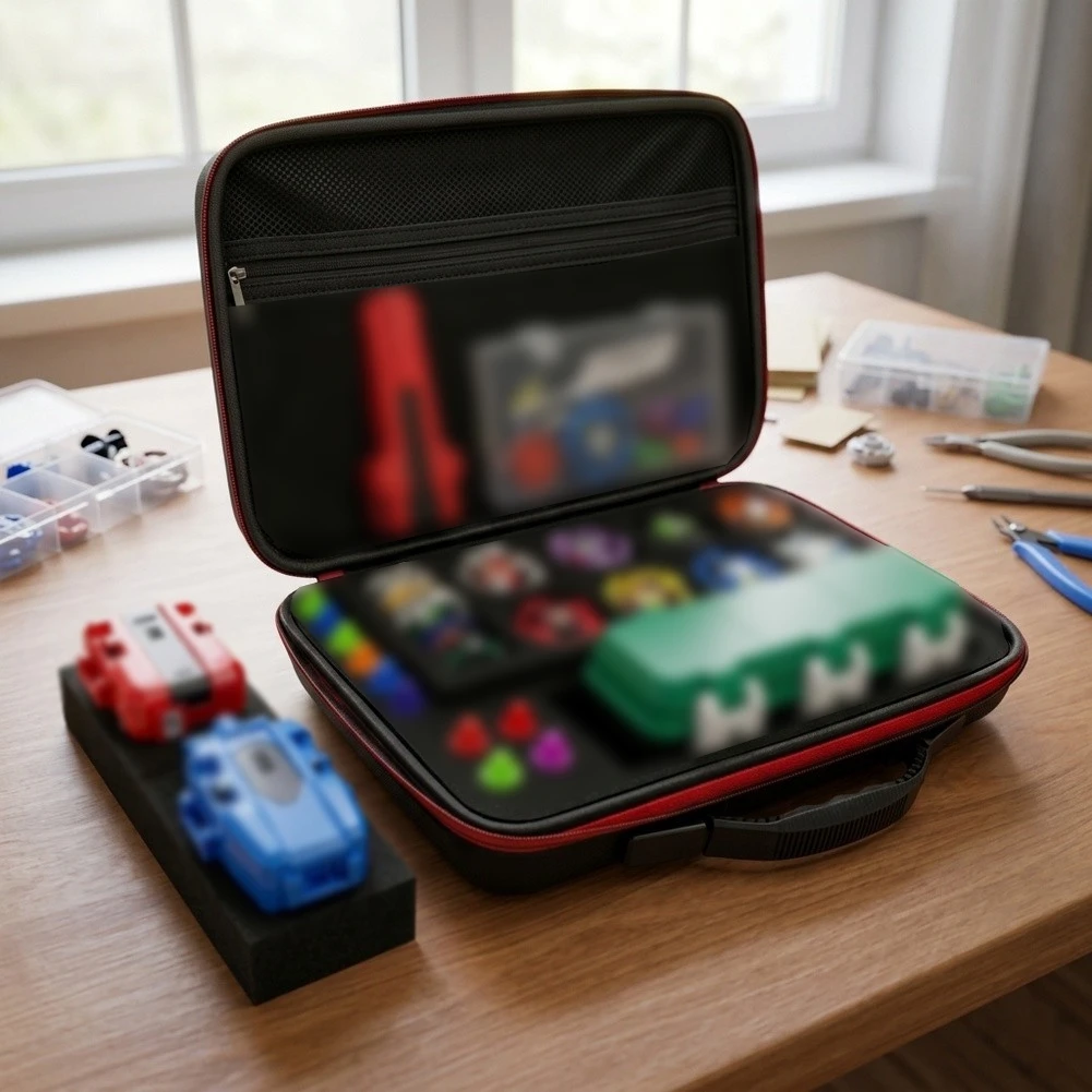 8+1 Slots Battling For Top Handheld Storage Case For Beyblade X Case Portable Gyroscope Protective Carrying Case With Hand Strap