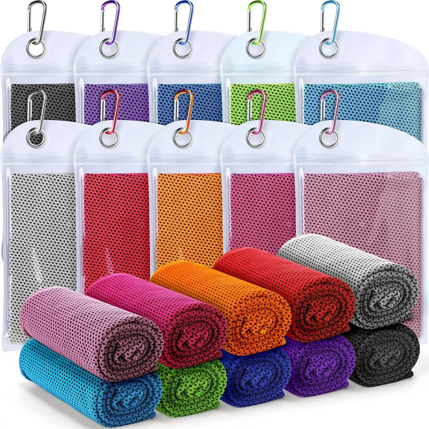 

20 Packs 40 x 12 Inch Cooling Towel Ice Towel Microfiber Sports Towel Breathable Chilly Towel with Bag Wet Towel for Neck