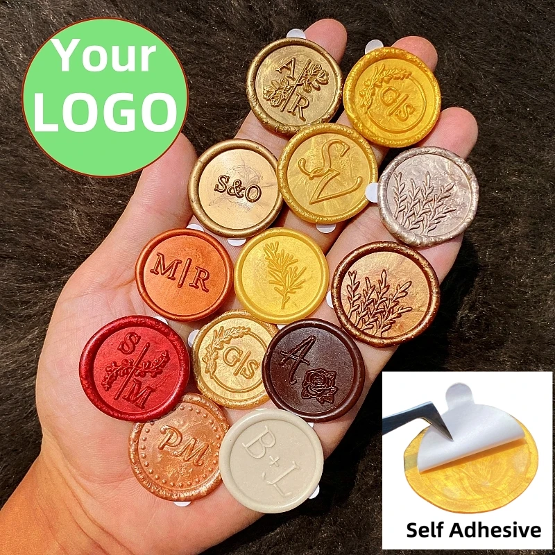 Custom Wedding Wax Seal Stickers,Personalized Logo Seals Stamps With Backing Self-Adhesive Tape for Cards,DIY Handmade Wax Seals