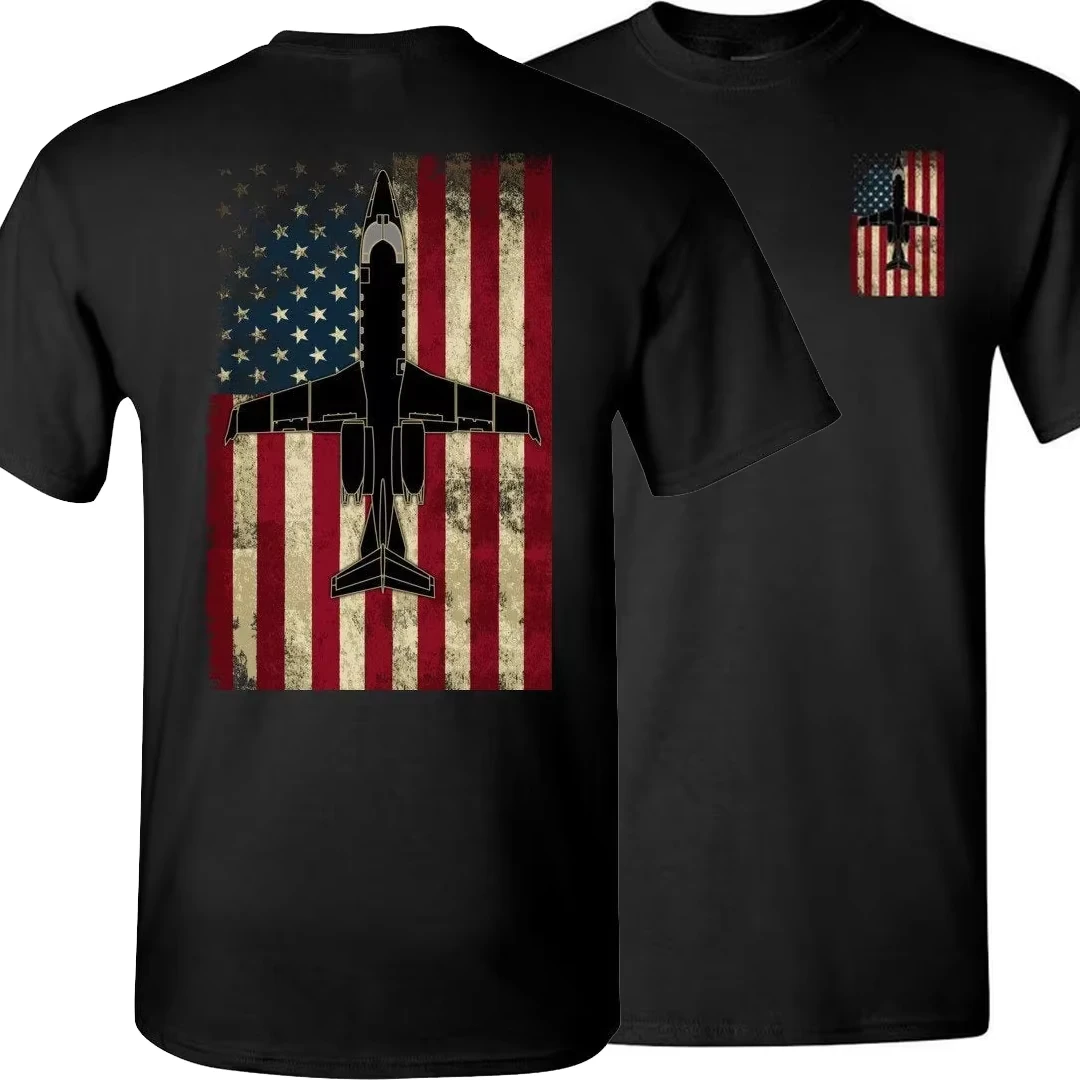 2026 Vintage American Flag Learjet 60 Corporate Aircraft T-Shirt. Summer Cotton Short Sleeve O-Neck Mens