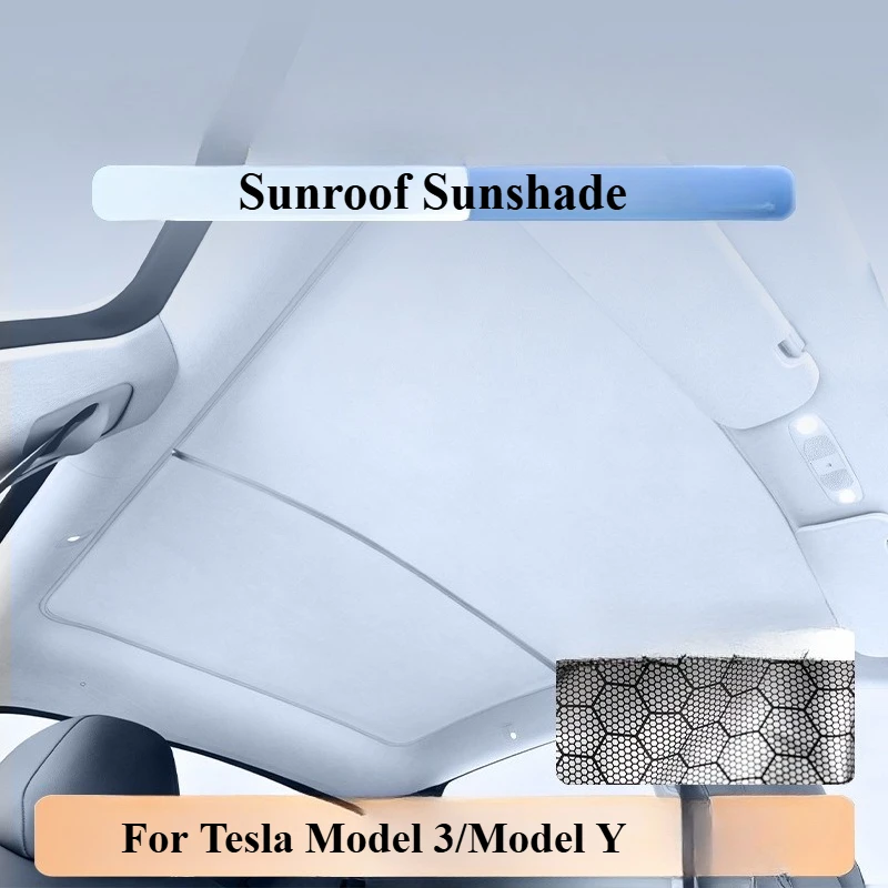 

For Tesla Model 3/Model Y Sunroof Sunshade - Sunscreen Thermal Insulation Sunshade Interior Accessories