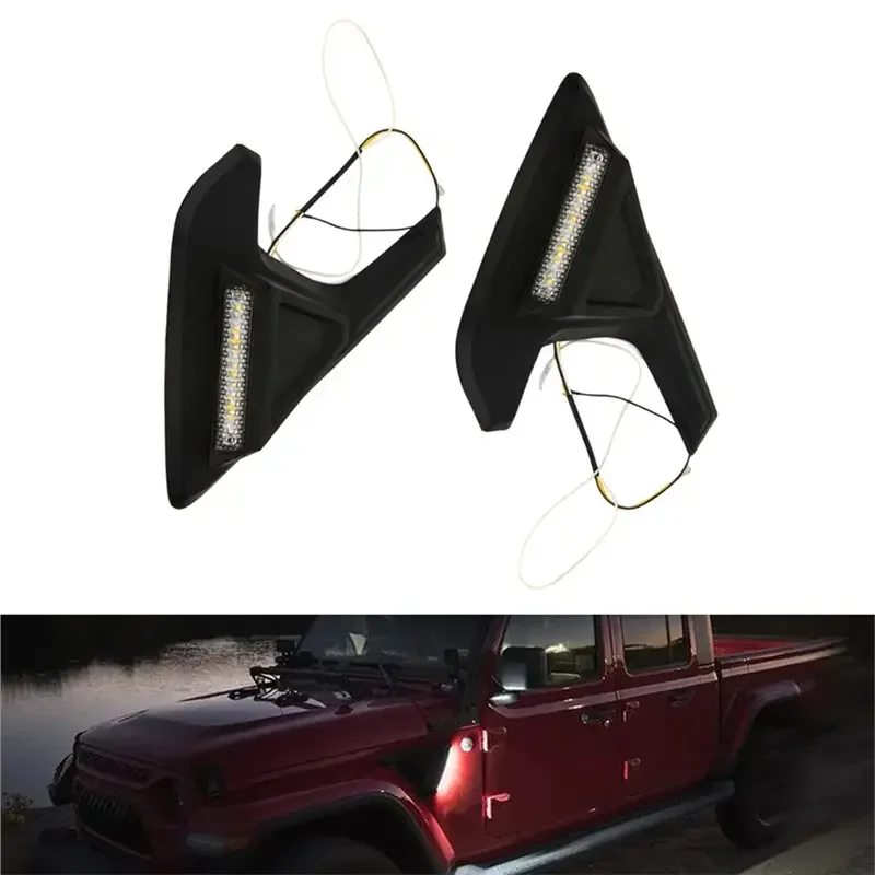 LED Side Fender Marker Light For Jeep Wrangler JL JT 2018-2022 Reverse Working Car Lamp Welcome Pedal Lights