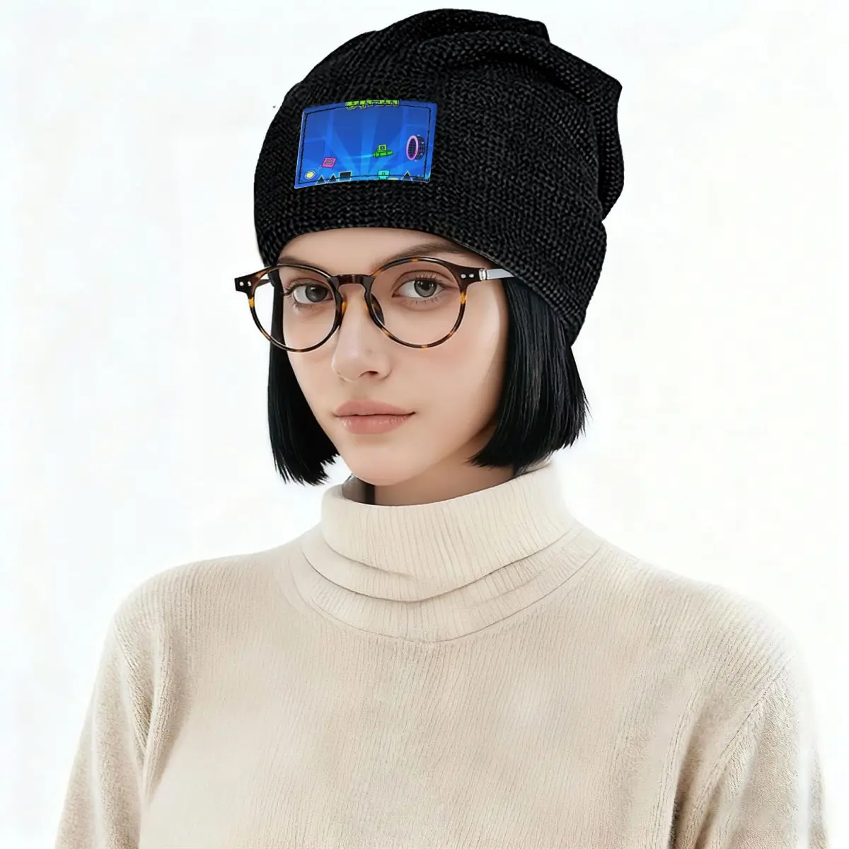 Video Game Geometry Dash Skullies Beanies Hats Warm Autumn Winter Outdoor Cap Fleece-Lined Bonnet Caps for Unisex Adult