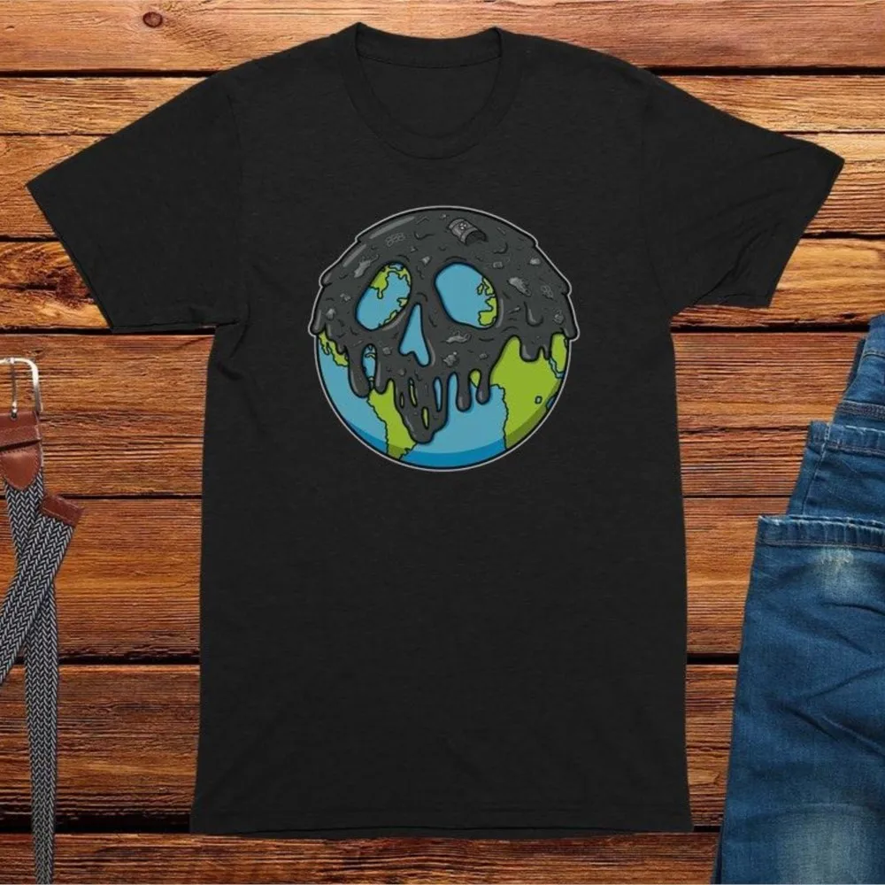 Poisoned Earth T-shirts Environment Save the Planet Mens Tee Shirts Unisex Distinctive Printed T Shirts New Arrivals Clothing