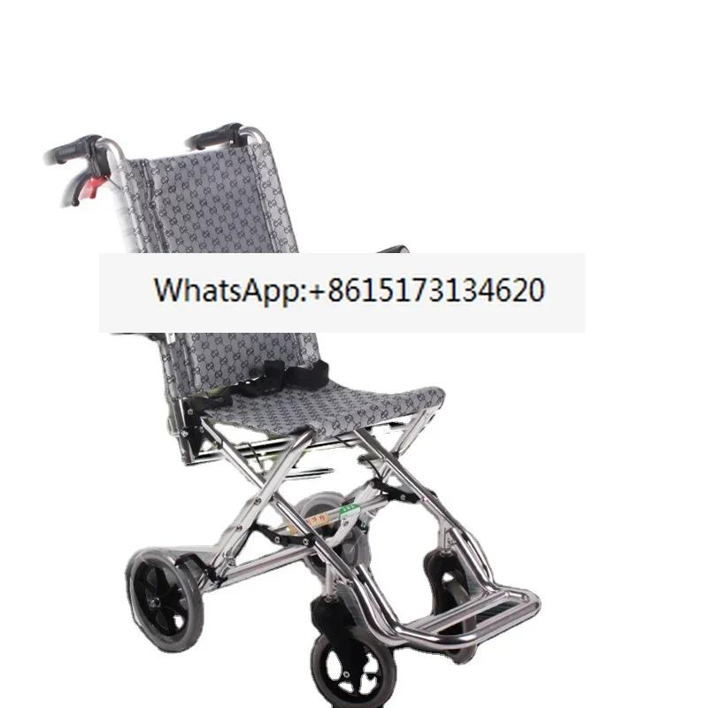 Airplane wheelchair folding light portable travel ultra-light small disabled elderly people hand wheeled wheelchair