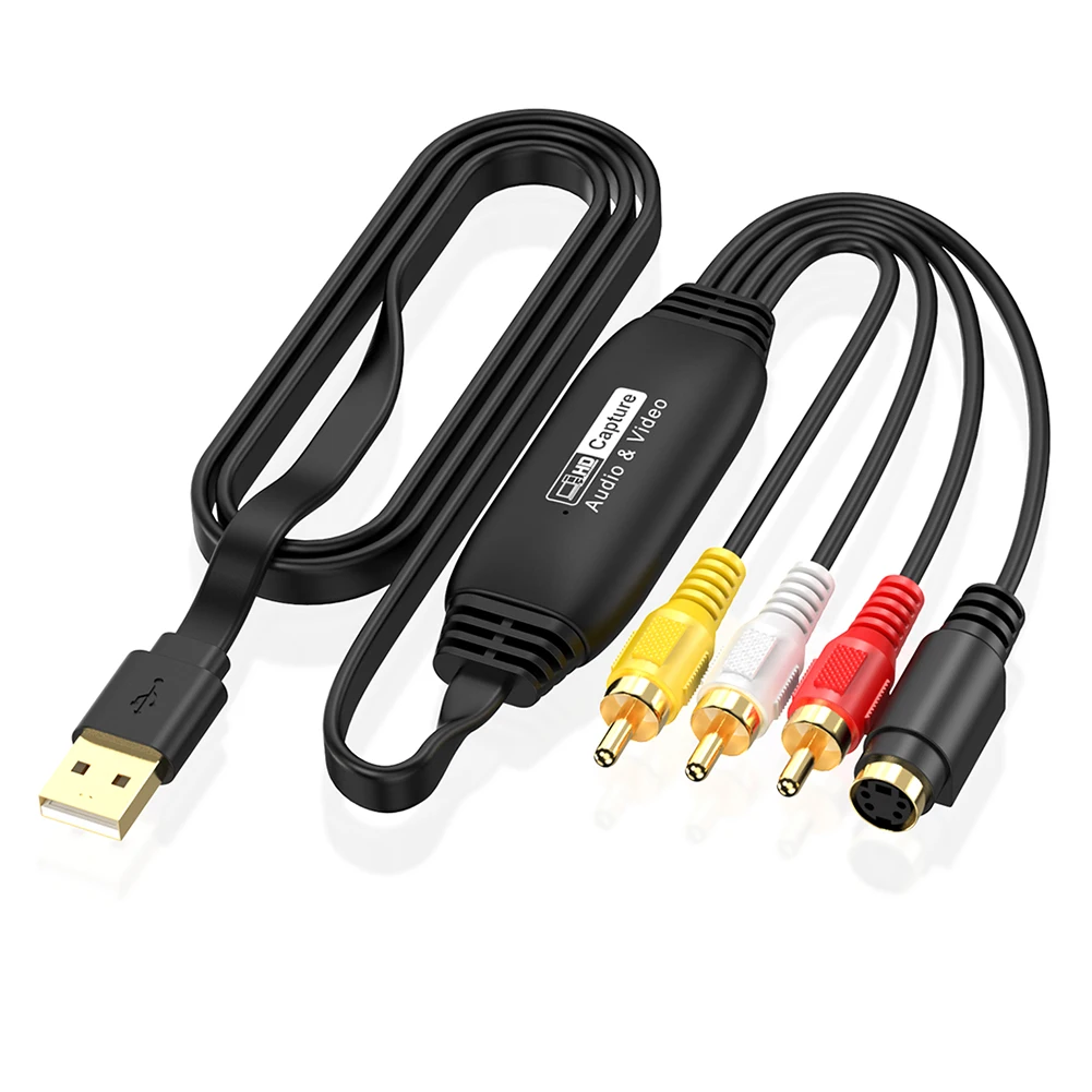 بطاقة التقاط الفيديو USB VHS VCR TV DVD بطاقة محول التقاط الصوت RCA إلى USB محول الفيديو لـ /PC