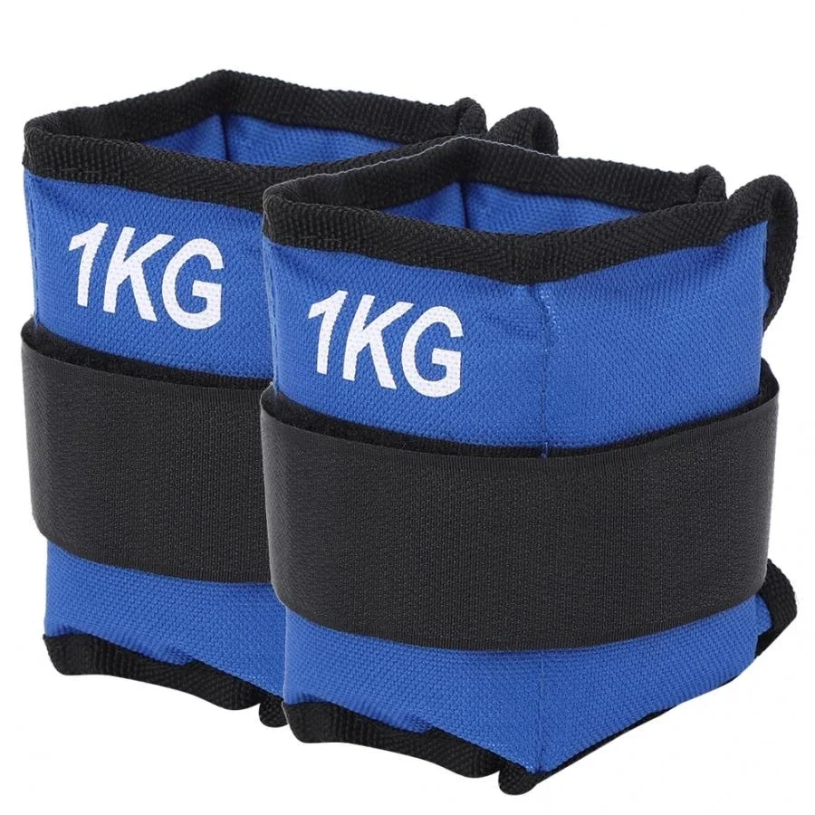 1kg Adjustable Wrist Ankle Weights Iron Sand Bag Weights Straps Gym Exercise Fitness Running Protect