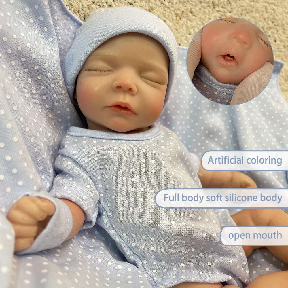 Aizwa1 Muñeca Reborn de silicona Sam de 10 pulgadas hecha a mano Bebe Girl muñeca recién nacida pintada en 3D para regalos de niños
