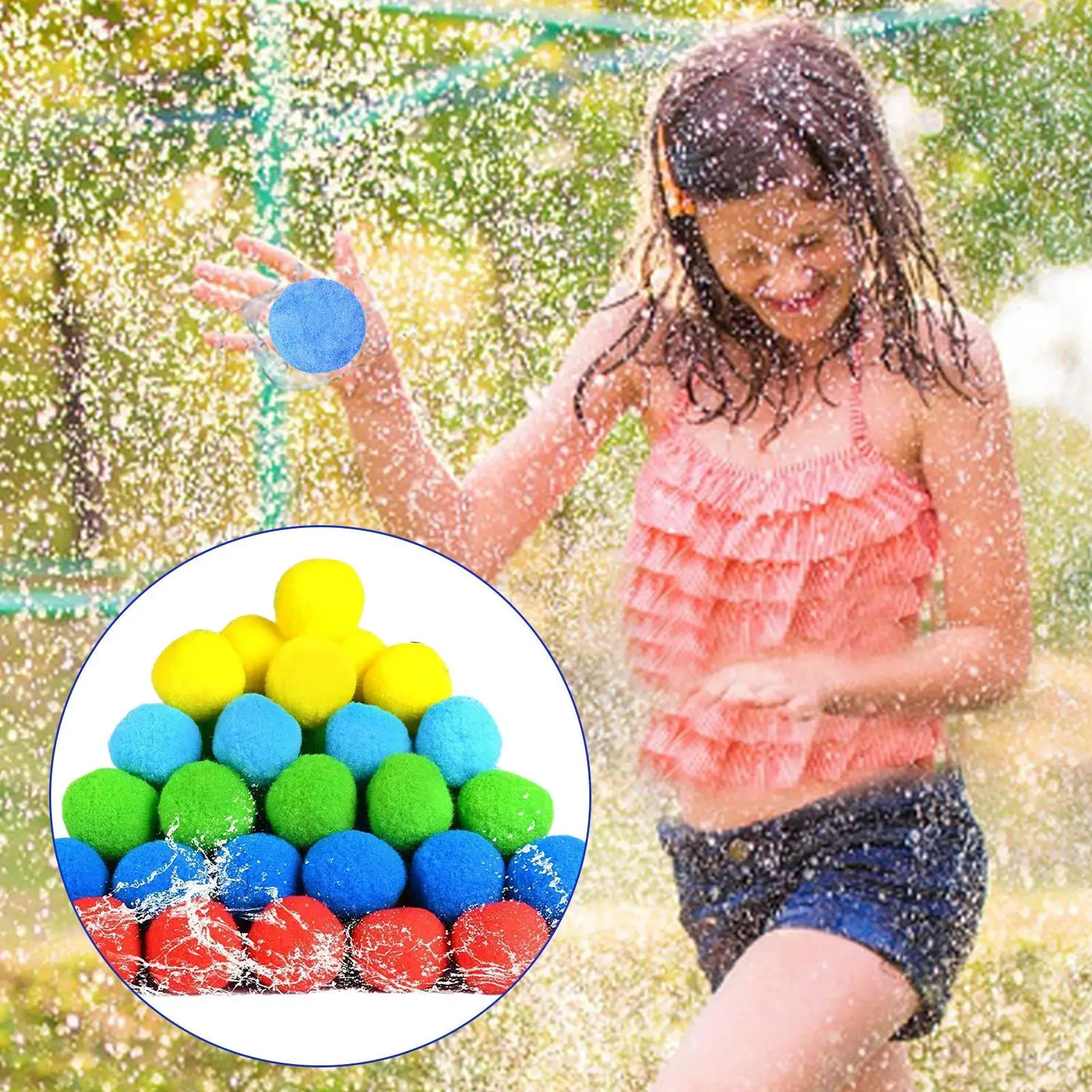 Splash Balls For Pool 100 Pieces Reusable Interactive Balloons Toy Pool Splash Balls For Boy Girl Teens Family Bath Lawn Beach