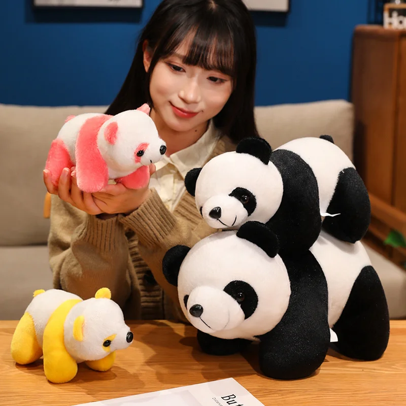 귀여운 대형 판다 봉제 인형 시뮬레이션 파티 스타일 판다 인형 베개 만화 크로스보더 인형 어린이 선물