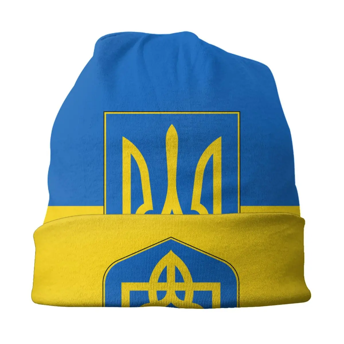 Custom Flag Of Ukraine Skullies Beanies Caps Hip Hop Winter Warm Men Women Knitting Hat Unisex Adult Patriotic Bonnet Hats